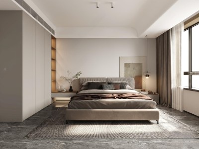 现代家居卧室3D模型下载